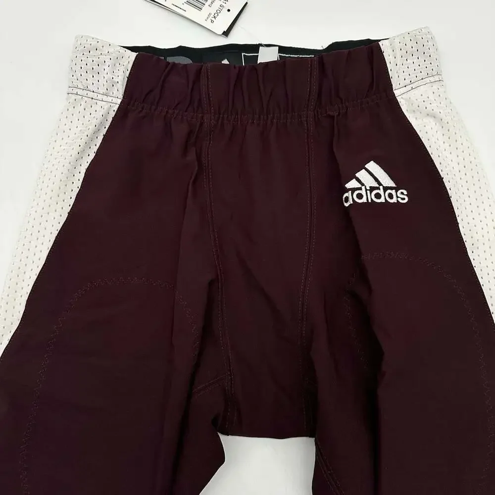Adidas WVN A1 Stock P Size Small Burgundy White Woven Jersey Football Pants NWT